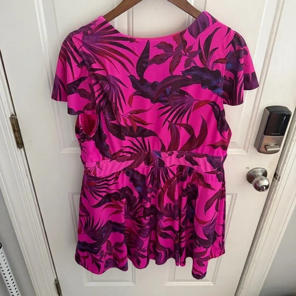 Torrid Pink and Purple One Piece Swimsuit - Picture 10 of 10